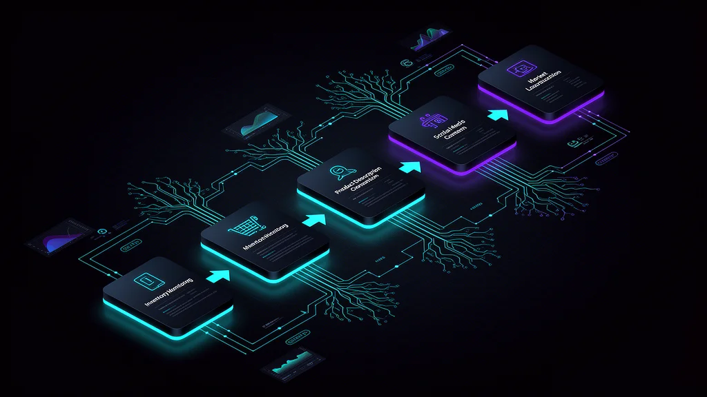 Illustration of an AI-assisted product marketing process